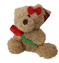 Teddy Bear with Rose 20cm (White / Brown)